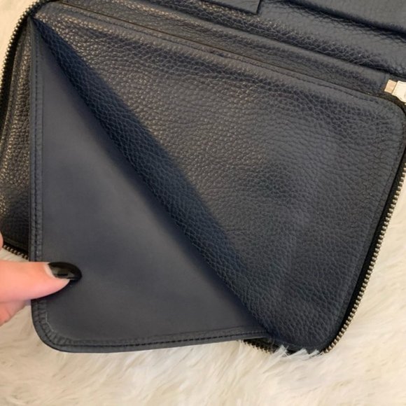 Prada Saffiano Leather Zippered Travel Organizer Blue & Burgundy - Picture 8 of 16